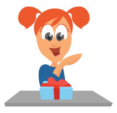 Yetenekli kız, illüstrasyon, beyaz arka planda vektör