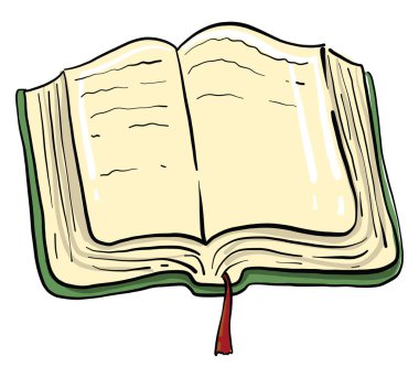Yeşil kitap, illüstrasyon, beyaz arkaplanda vektör