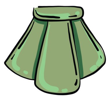 Yeşil etek, illüstrasyon, beyaz arkaplanda vektör