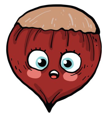 Şirin fındık, illüstrasyon, beyaz arkaplanda vektör