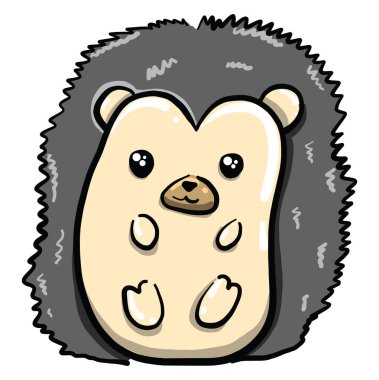 Küçük kirpi, illüstrasyon, beyaz arkaplanda vektör