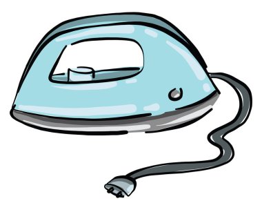 Mavi ütü, illüstrasyon, beyaz arkaplan vektörü