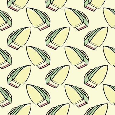 Sarı giysi demiri, açık sarı arkaplanda pürüzsüz desen.