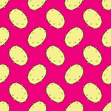 Lezzetli kiwano, pembe arka planda pürüzsüz desen.