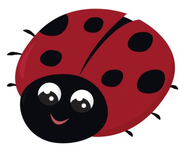 Küçük uğur böceği, illüstrasyon, beyaz arkaplanda vektör