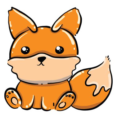 Küçük tilki, illüstrasyon, beyaz arkaplanda vektör