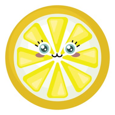Limon dilimi, illüstrasyon, beyaz arkaplanda vektör