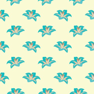 Yeşil liyum, sarı arka planda pürüzsüz desen..