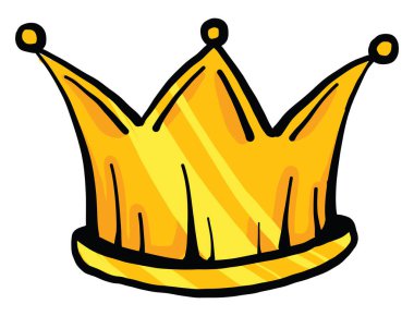 Büyük altın taç, illüstrasyon, beyaz arkaplanda vektör