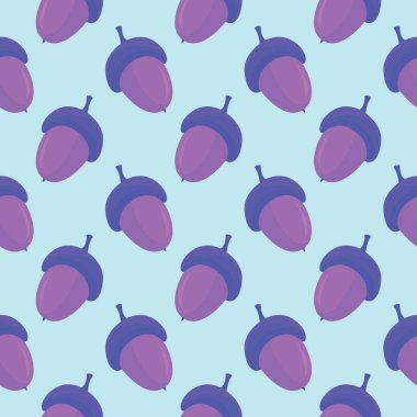 Mor meşe palamudu, mavi arkaplanda pürüzsüz desen.