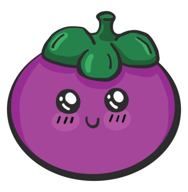 Şirin mangosteen, illüstrasyon, beyaz arka planda vektör.