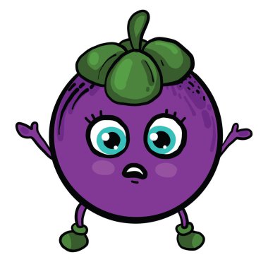 Küçük mangosteen, illüstrasyon, beyaz arkaplanda vektör