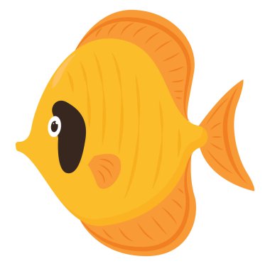 Maskeli balık, illüstrasyon, beyaz arkaplanda vektör