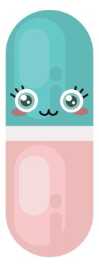 Tıbbi kapsül, illüstrasyon, beyaz arkaplan üzerindeki vektör