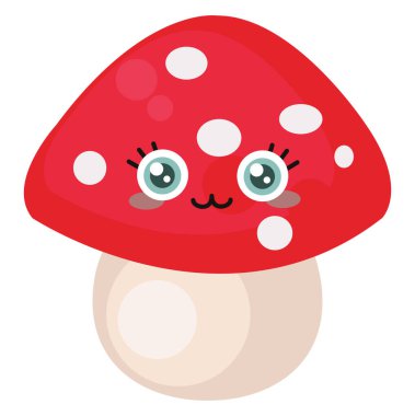 Tatlı mantar, illüstrasyon, beyaz arkaplanda vektör.