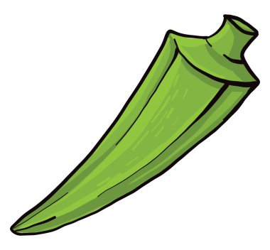 İlginç bamya, illüstrasyon, beyaz arkaplan vektörü