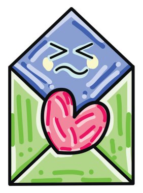 Açılmış zarf, illüstrasyon, beyaz arkaplanda vektör