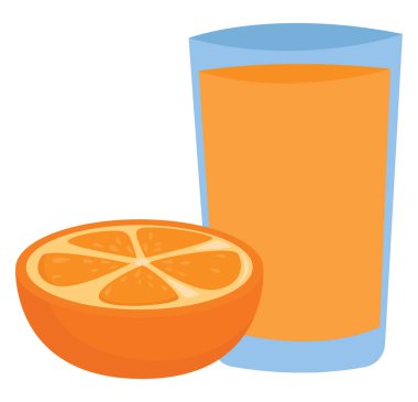 Portakal suyu, illüstrasyon, beyaz arkaplanda vektör
