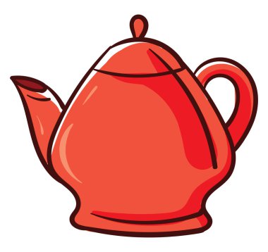 Turuncu çaydanlık, illüstrasyon, beyaz arkaplanda vektör