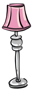 Pembe uzun lamba, illüstrasyon, beyaz arkaplanda vektör
