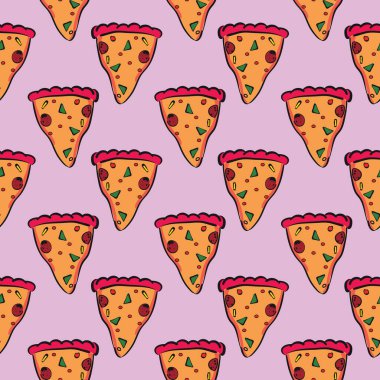 Pembe arka planda kusursuz bir pizza dilimi..