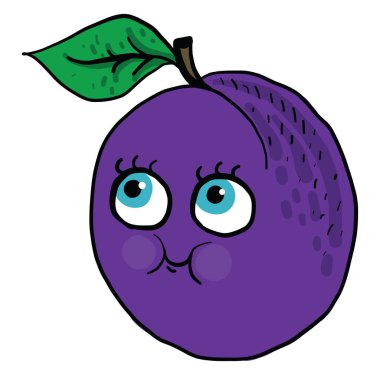 Yağlı erik, illüstrasyon, beyaz arkaplan vektörü