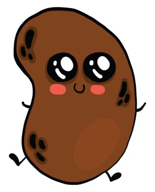 Küçük şirin fasulye, resimleme, beyaz arka planda vektör.