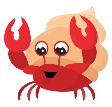 Deniz salyangozu, illüstrasyon, beyaz arkaplanda vektör