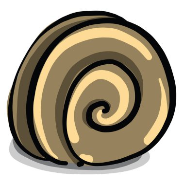 Kahverengi kabuk, illüstrasyon, beyaz arkaplanda vektör