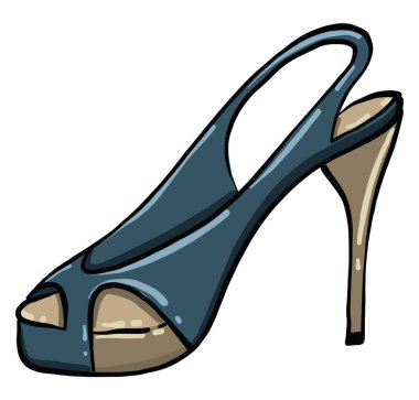 Mavi yüksek topuklu, illüstrasyon, beyaz arkaplanda vektör