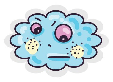 Garip bulut, illüstrasyon, beyaz arkaplanda vektör