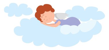 Melek uykusu, illüstrasyon, beyaz arkaplan vektörü