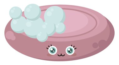 Pembe sabun, illüstrasyon, beyaz arkaplanda vektör