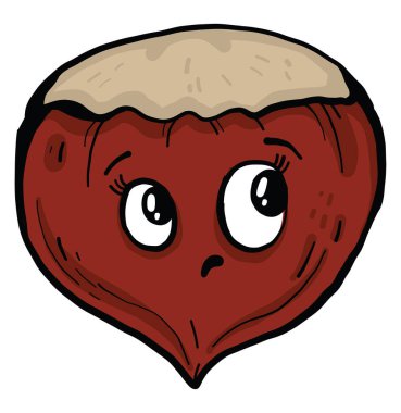 Şaşırmış fındık, illüstrasyon, beyaz arka plan vektörü