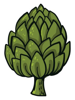 Küçük enginar, illüstrasyon, beyaz arkaplan üzerindeki vektör