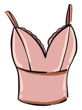 Pembe tişört üstü, illüstrasyon, beyaz arkaplanda vektör