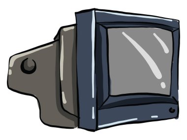 Mavi TV, illüstrasyon, beyaz arkaplanda vektör