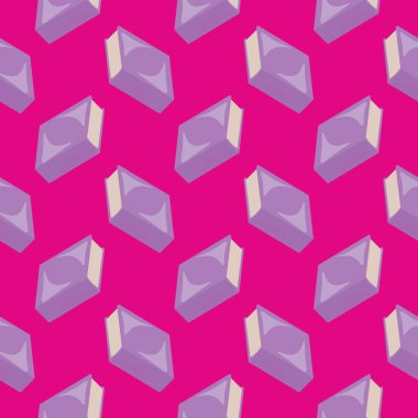 Mor kitap, pembe arka planda kusursuz desen.