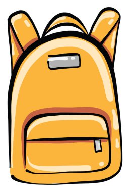 Sarı sırt çantası, illüstrasyon, beyaz arkaplanda vektör