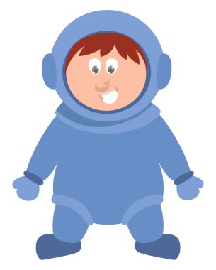 Genç astronot, illüstrasyon, beyaz arkaplanda vektör