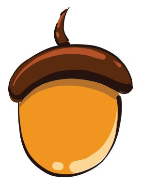 Küçük meşe palamudu, illüstrasyon, beyaz arkaplanda vektör.