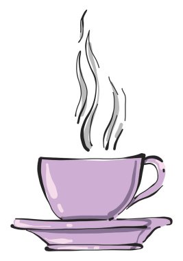 Bir fincan kahve, illüstrasyon, beyaz arka planda vektör..