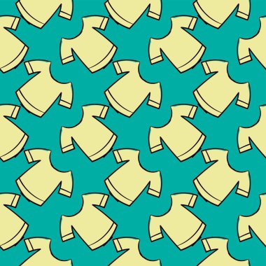 Küçük gömlekler, yeşil arkaplanda kusursuz desenler..