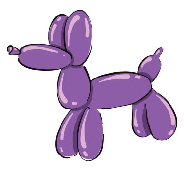 Balon köpek, illüstrasyon, beyaz arkaplanda vektör.
