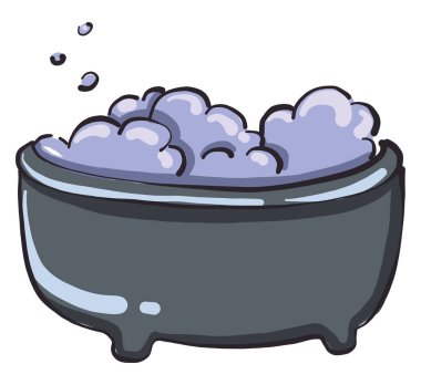 Köpük banyosu, illüstrasyon, beyaz arkaplan vektörü.