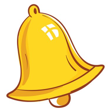 Altın çan, illüstrasyon, beyaz arkaplan vektörü.