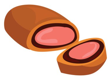 Lezzetli biftek, illüstrasyon, beyaz arka planda vektör..