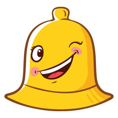 Göz kırpan zil, illüstrasyon, beyaz arkaplan üzerindeki vektör.