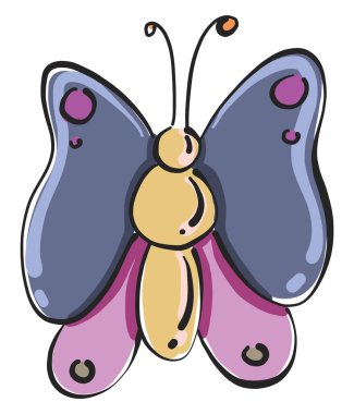 Büyük kelebek, illüstrasyon, beyaz arkaplanda vektör.