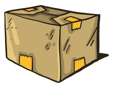 İlginç kutu, illüstrasyon, beyaz arkaplan üzerindeki vektör.